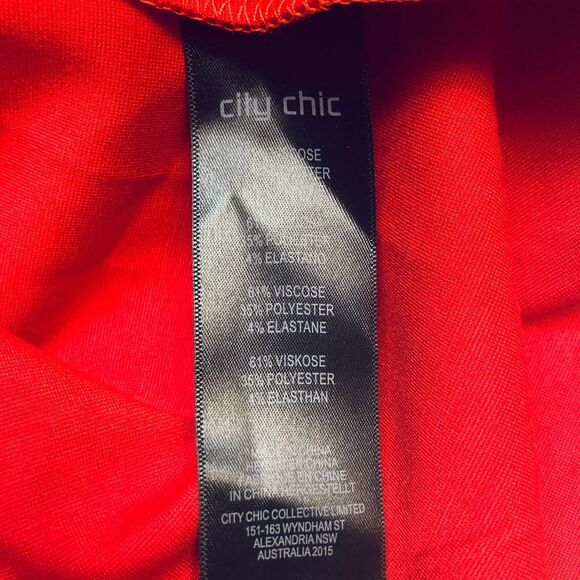 City Chic Top Miss Vintage Limited Edition Red V-Neck Cap Sleeve Size XL 22 NWT - Picture 8 of 11